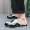 Designer Neue Herren Weiß Schwarz Mix Quasten Halbschuhe Fahrschuhe Casual Lackleder Pantoletten Mokassins Atmungsaktive Slipper