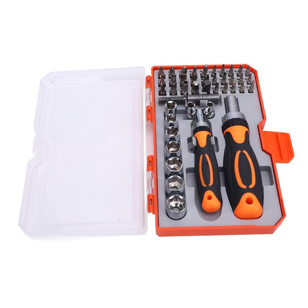 42 in 1 Schraubendreher-Bit-Set Sechskant-Schlüsselköpfe Drehbarer Ratschengriff für Zuhause und Fahrzeug
