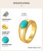 316L Stainless Steel Oval Natural Stone Ring for Women, 18k Gold Plated Fashion  2025 New Finger Accessory Waterproof