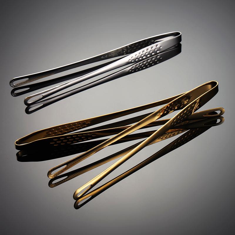 Customized 304 Stainless Steel Food Clip Barbecue Clip Multi-specification Barbecue Shop Tool Titanium-plated Outdoor Hotel Public Chopstick Clip