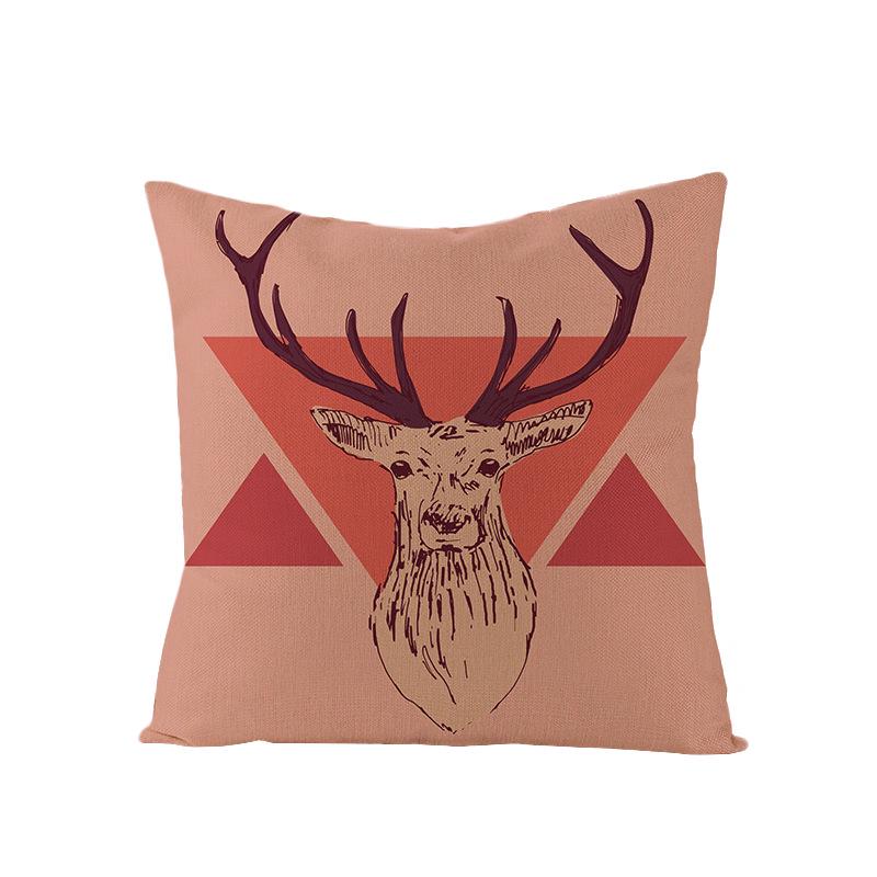 Christmas Polyester Pillow Cover Cartoon Digital Print Cushion Cover New Home Decoration Cushion Cover