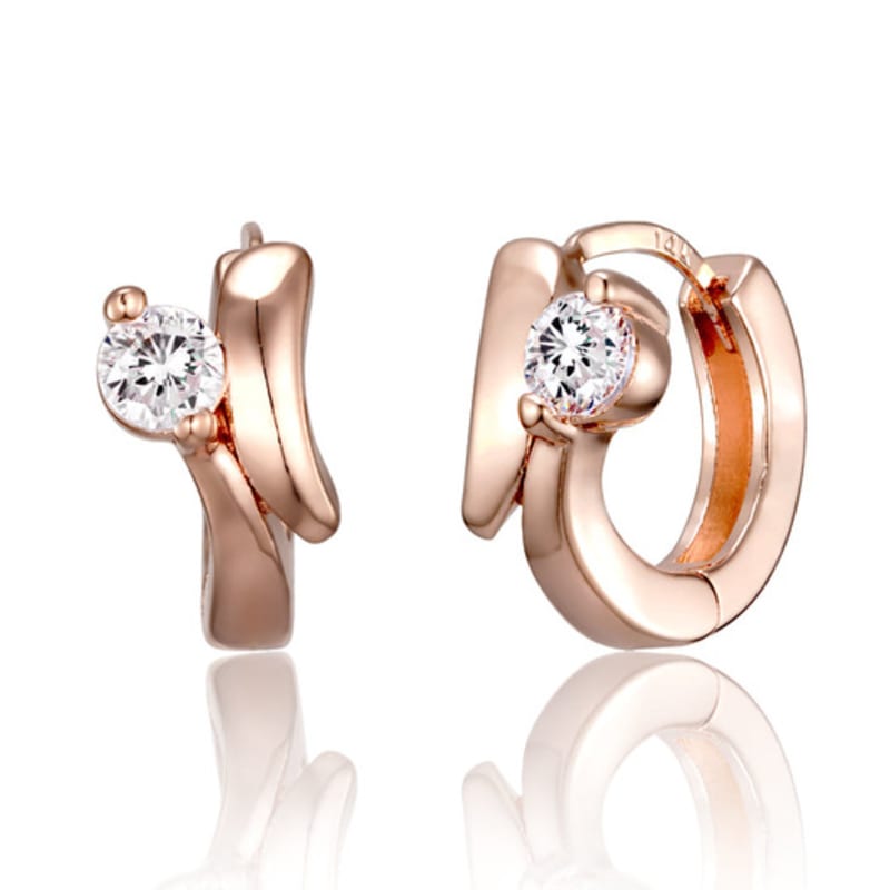 CRANNE 14K Simple One-Touch Cubic Earrings C24EGP209