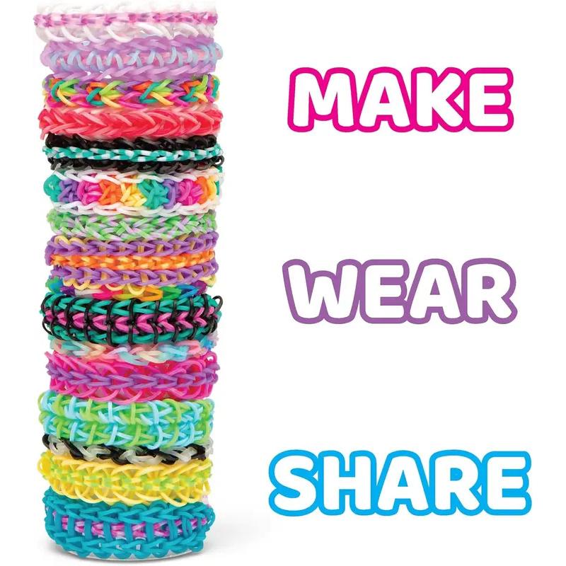 Colorful Rubber Bands DIY Craft Bracelet Making Kit For Kids Creative Loom Bands Set Rainbow Woven Birthday Gift Craft Toys