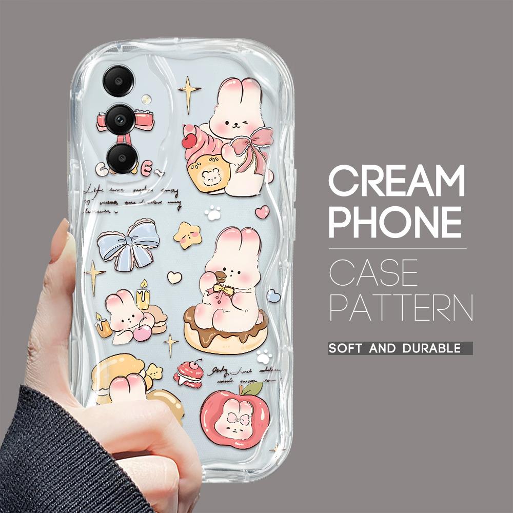 

Милый мультяшный узор, кремовая текстура, мягкий силиконовый чехол с волнистыми краями, чехол для телефона Samsung Samsung S24 FE прозрачный