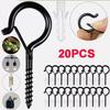 20Pcs Screw-in Hooks Q-Hanger Hook Screw Safety Buckle for Outdoor String Lights