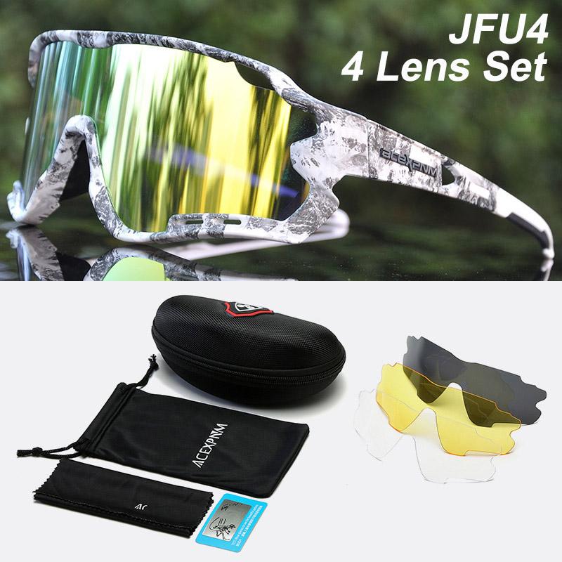 ACEXPNM Gepolariseerde Mountainbike Fietsbril Buiten Sport Fietsbril UV400 4 Lenzen Fietsbril Mannen Vrouwen Zonnebril
