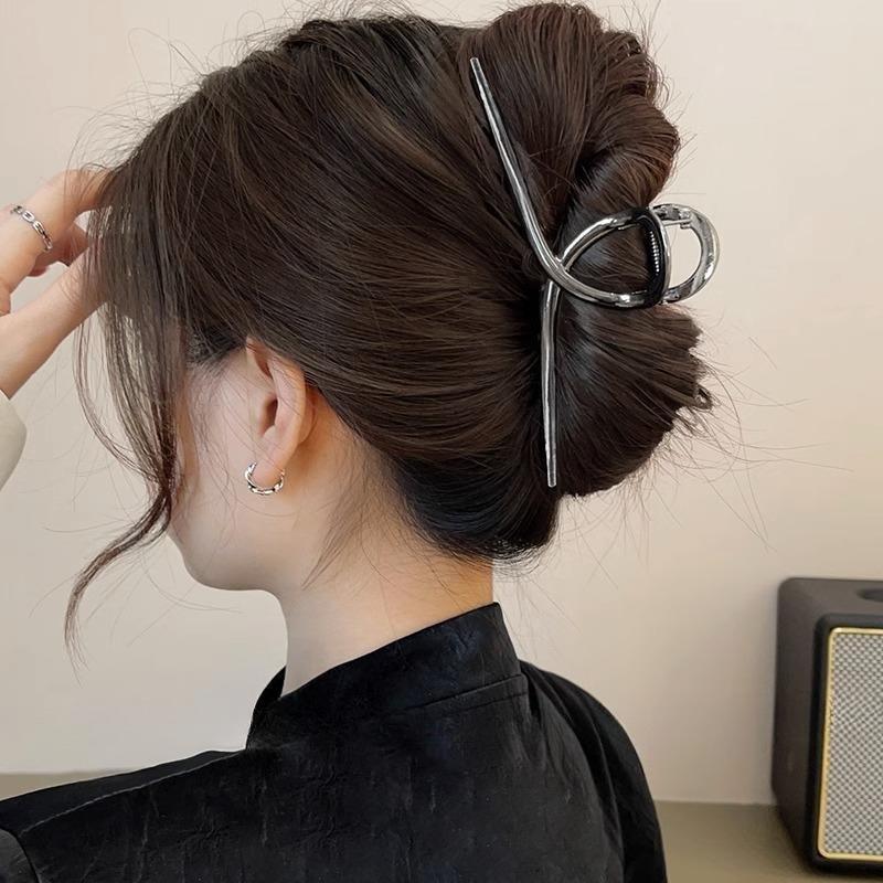 

14cm Metal Shark Claw Clamp Geometric Hair Clip Hairpins Barrettes Headdress Large Hairgrip Clip Fashion Korean Hair Accessories чорний