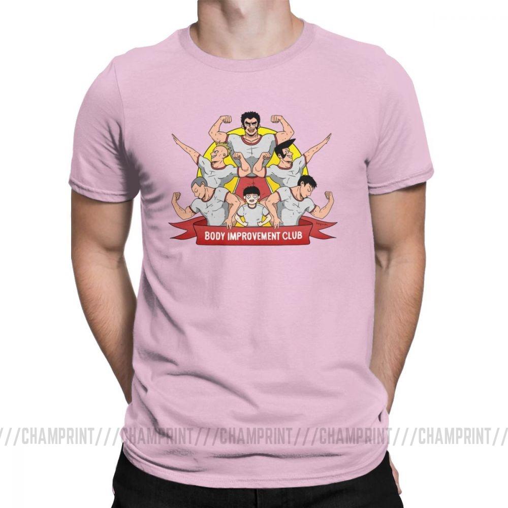 Herren S T-Shirt Mob Psycho 100 Körperverbesserungsclub Humor 100% Baumwolle T-Shirts Kurzarm