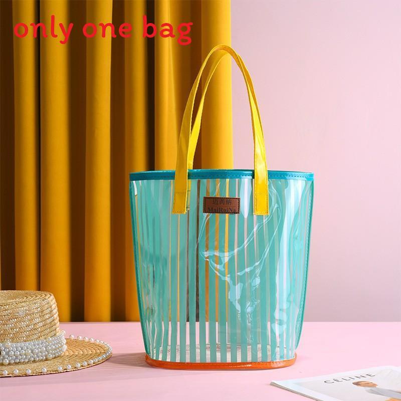 Pvc Transparent Tote Bag With Large Capacity For Beach And Swimming Pool Use
