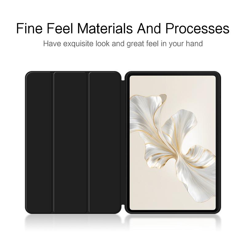 

For Honor Pad 9 PU Leather Case Shockproof Trifold Stand Tablet Cover Black