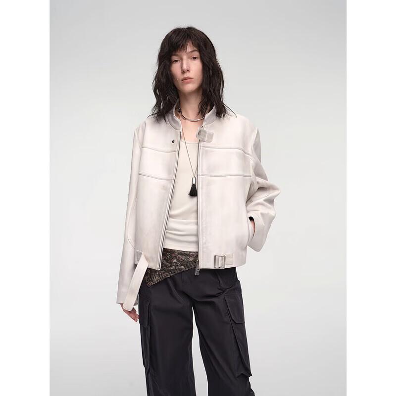 Vintage Two-Tone Waxed Leather Motorcycle Jacket