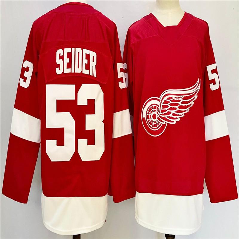 Detroit Red Wings NHL Hockey Jersey Mens Cotton Fan Apparel Ice Games Casual Wear
