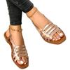 fashion Buckle Strap Women's Sandals Daily  Sandals Women Flat with Round Toe Solid Soft Bottom Ladies Shoes
