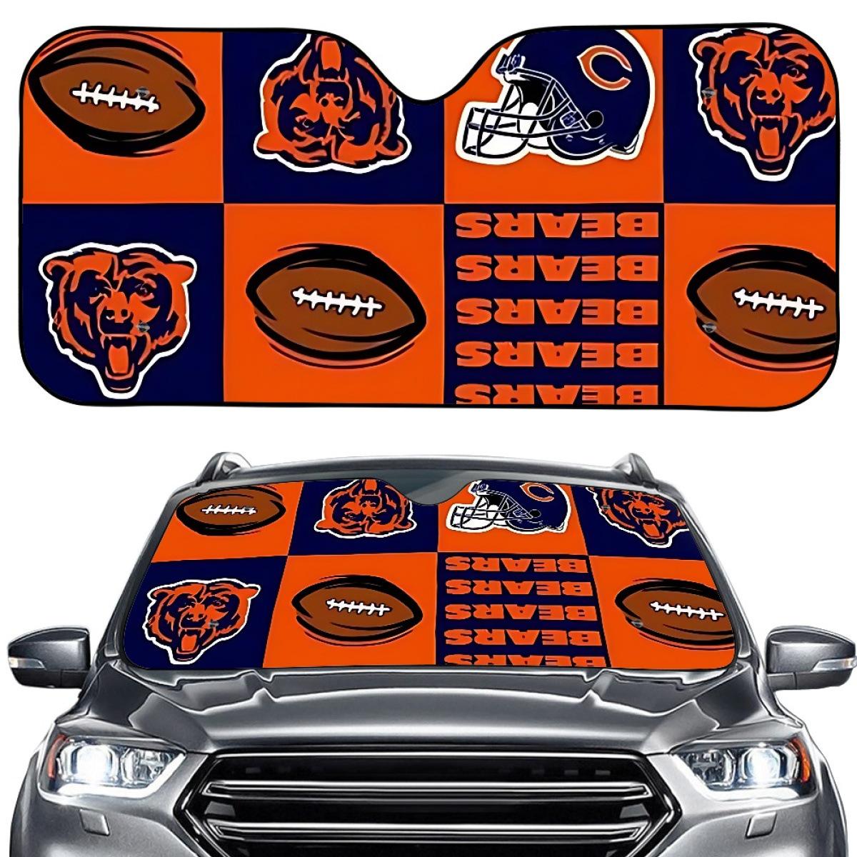 

Chicago Bears Custom Aluminum Foil Sunshade for Front Windshield - Team Design