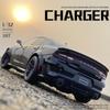 1/32 Dodge Charger SRT Hellcat Alloy Muscle Car Model Sound and Light Pull Back Children's Toy Collectibles Birthday Gift