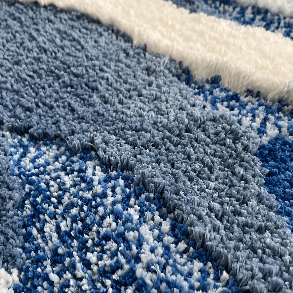 3D Irregular Bathroom Carpet, Wave Cloud Pattern Living Room Carpet, Bedroom Floor Mat,Decoration Floor Mat, Indoor Floor Plush Sofa Area Carpet