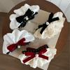 Hair Clips Bowknot Banana Clip Pearl Lace Bow Hairpin Red Velvet Bow Hair Clip  Autumn and Winter