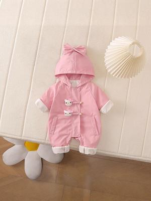 Herbst Baby Mädchen Strampler: Niedlicher Samt-Jumpsuit zum Krabbeln (0-12M)