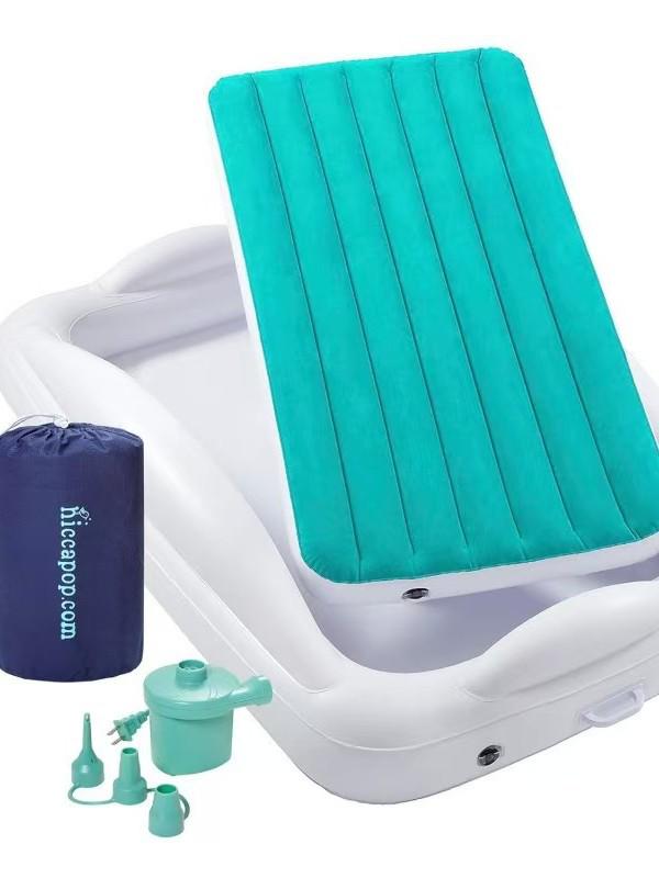 

Portable Inflatable Travel Bed - Comfortable and Compact for Camping озеро синього кольору