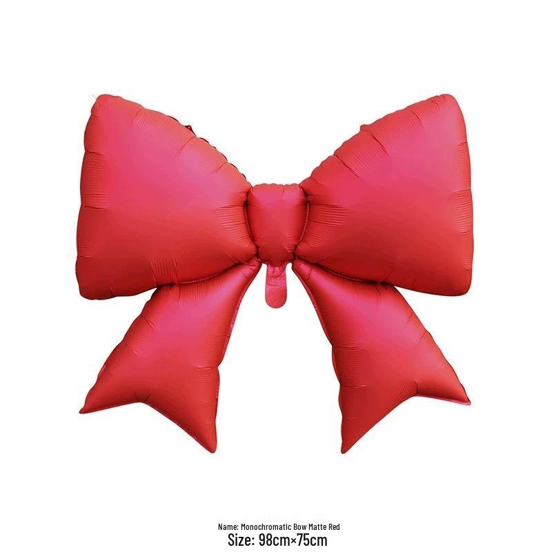 Large Matte Bow Aluminum Foil Balloon for Birthday Decoration and Photography