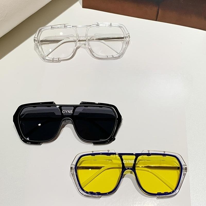 3PCS European and American Irregular One piece Sunglasses Bounce Street S - Big Face Shows Lepin Face