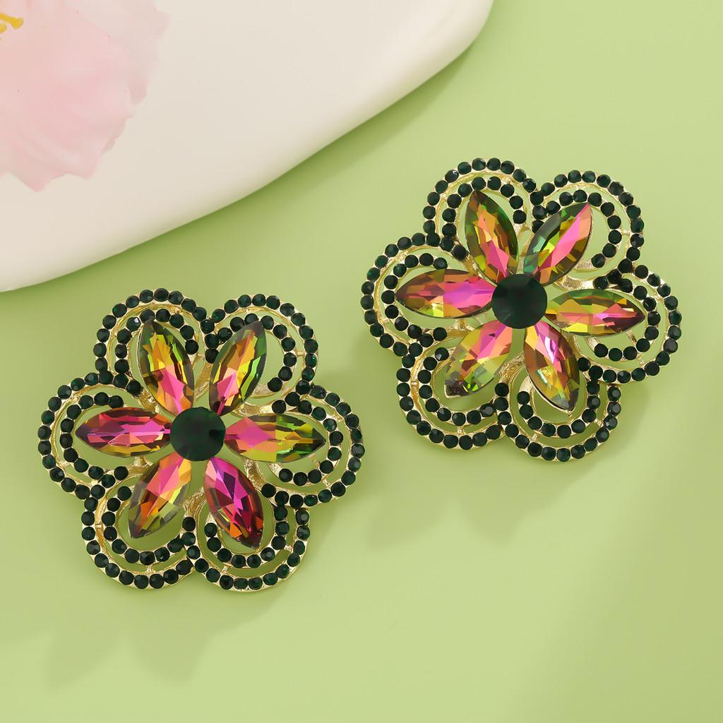 Floral Water Drop Earrings With Crystals For Women And Men Autumn