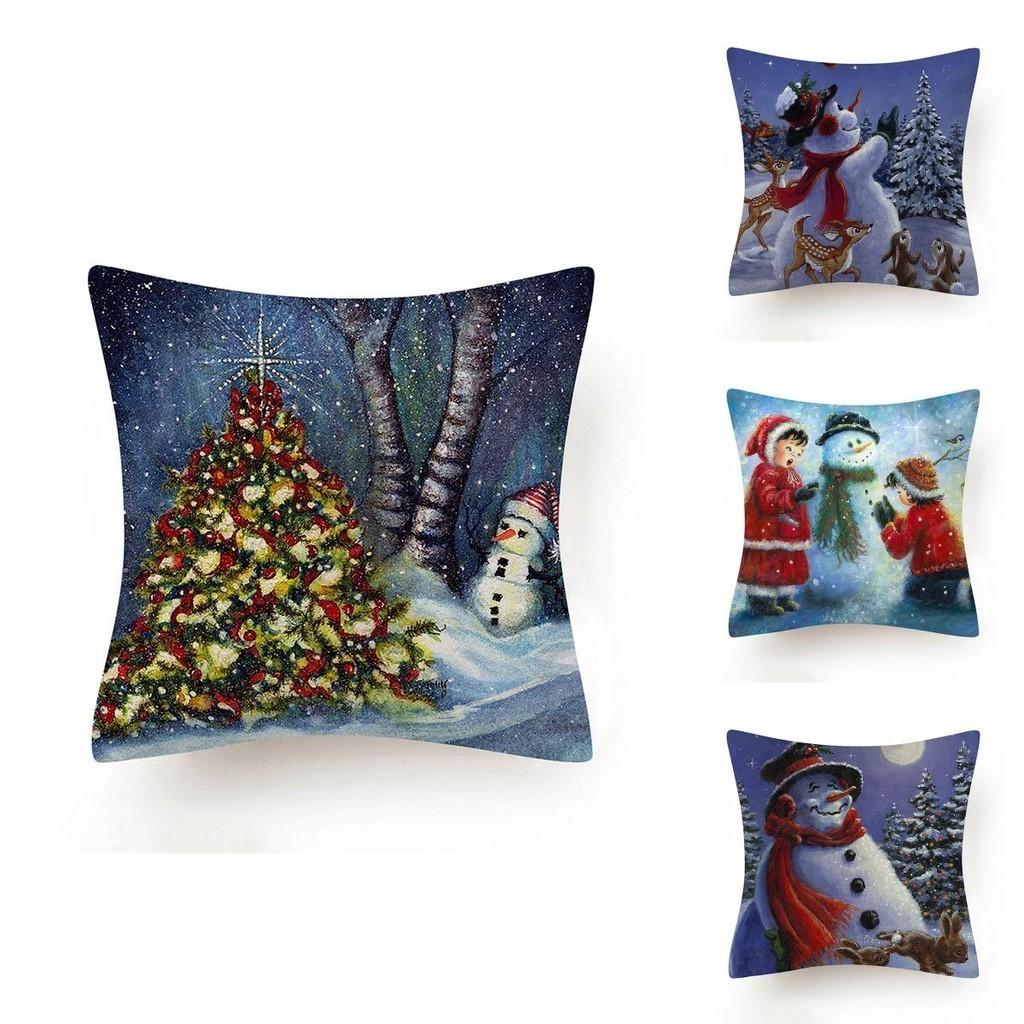 Stylish And Unique Christmas Snowman Pillow Case Perfect For Holiday Home Decor