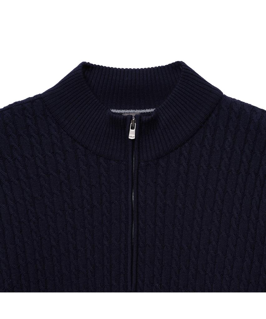 IOLO Cable Mock Neck Half Zip_Navy