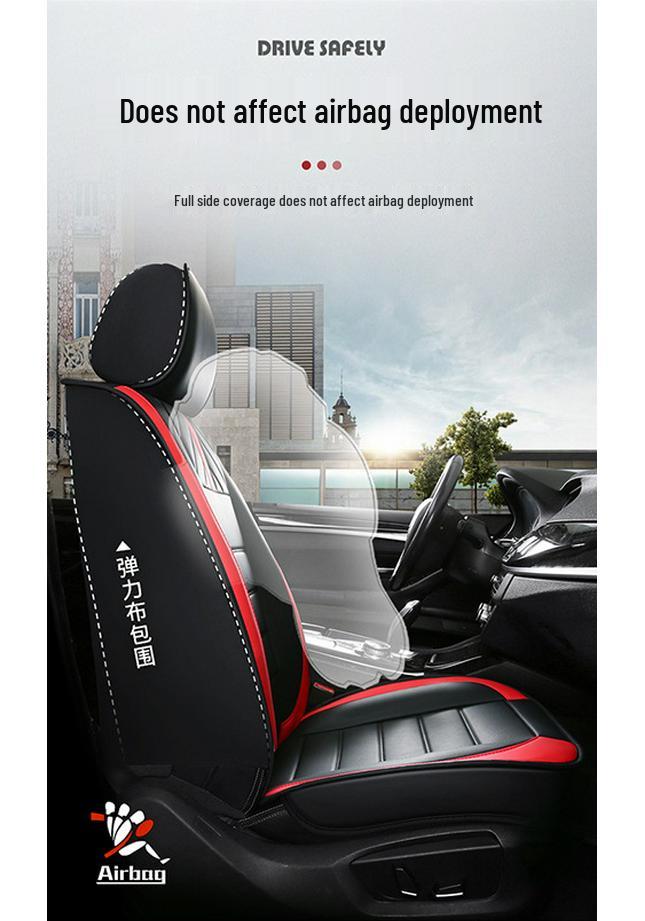 All-Season Universal Leather Car Seat Cushions - Full Coverage for Five-Seater