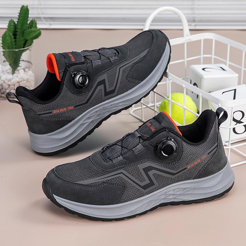 Men Women Rotating Button Sneaker Men's Sports Shoes EVA Soft Sole Elderly Comfortable Breathable Walking Shoes High Quality
