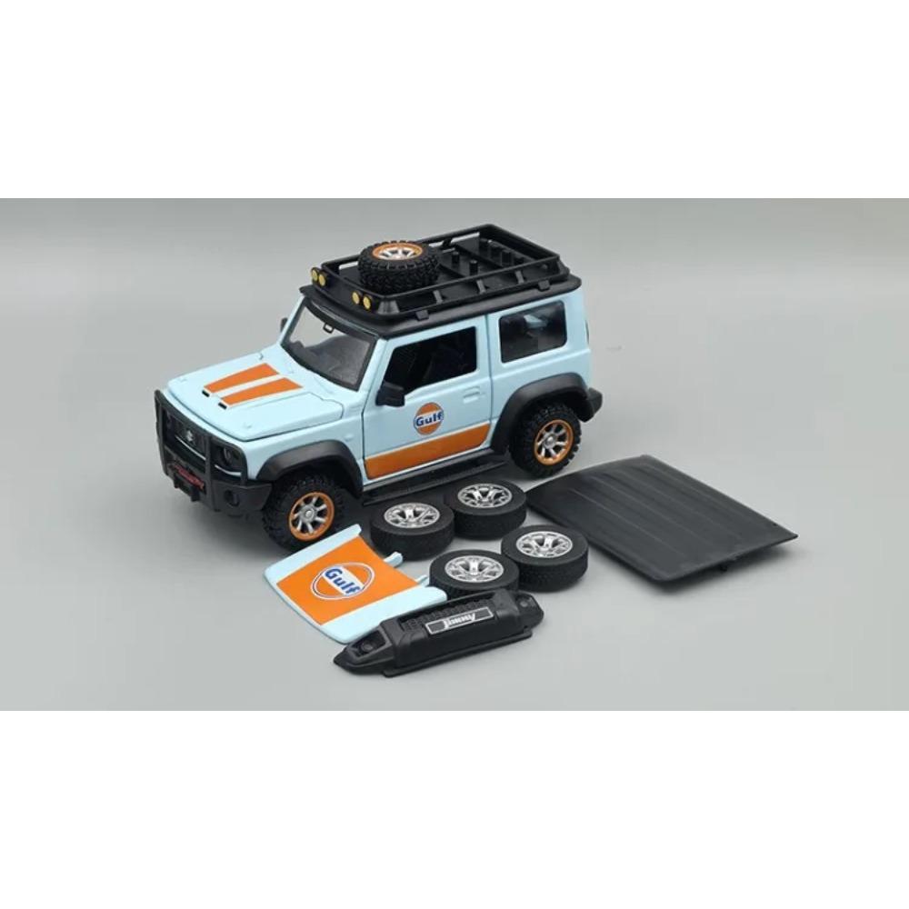 1/32 Suzuki Jimny Modified Car Model Die-Cast Gulf Co-branded Off-Road Vehicle Toys Children Boy Gift Collection Miniature