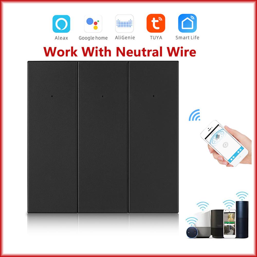 WiFi Bluetooth Dual-Mode Smart Switch with Neutral Wire, Voice Control Compatible with Alexa & Google Home