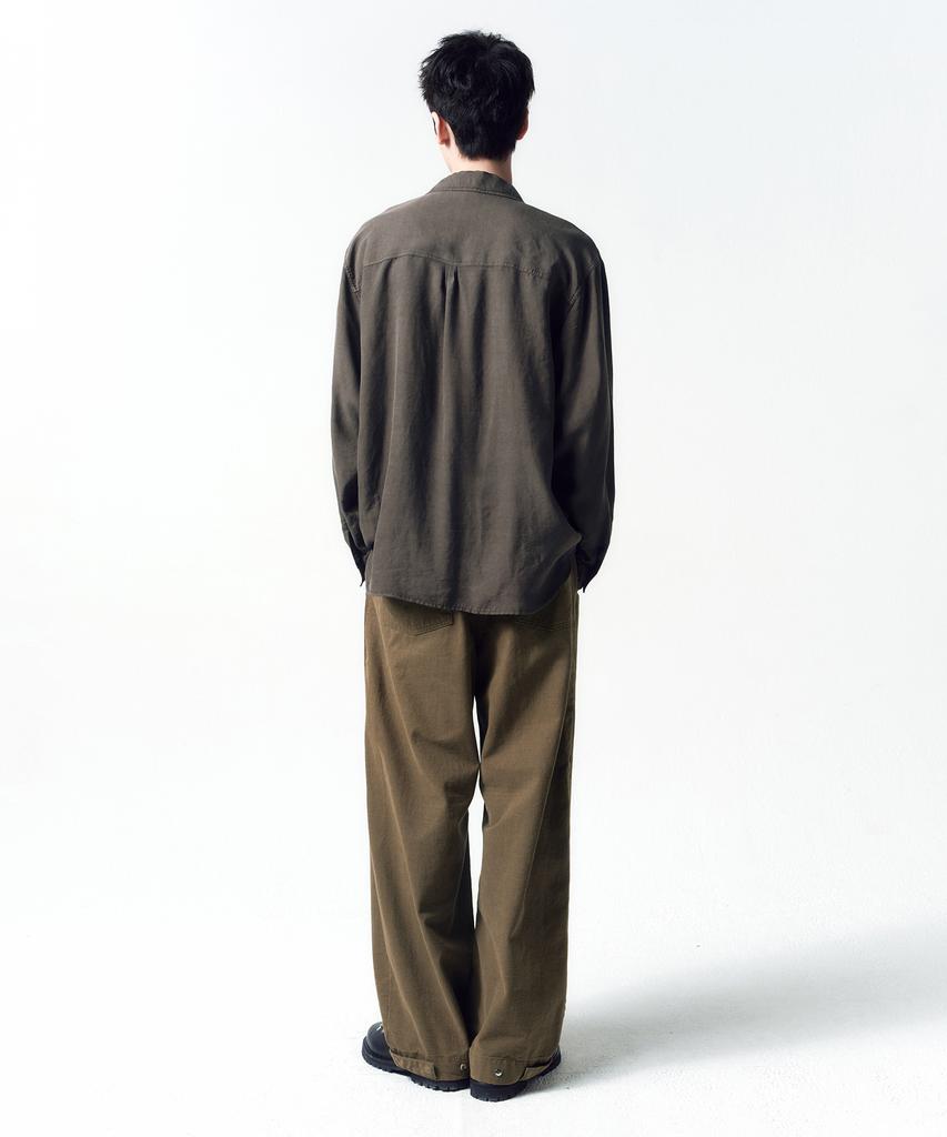 INSILENCE Slub Twill Volume Pants Beige Brown