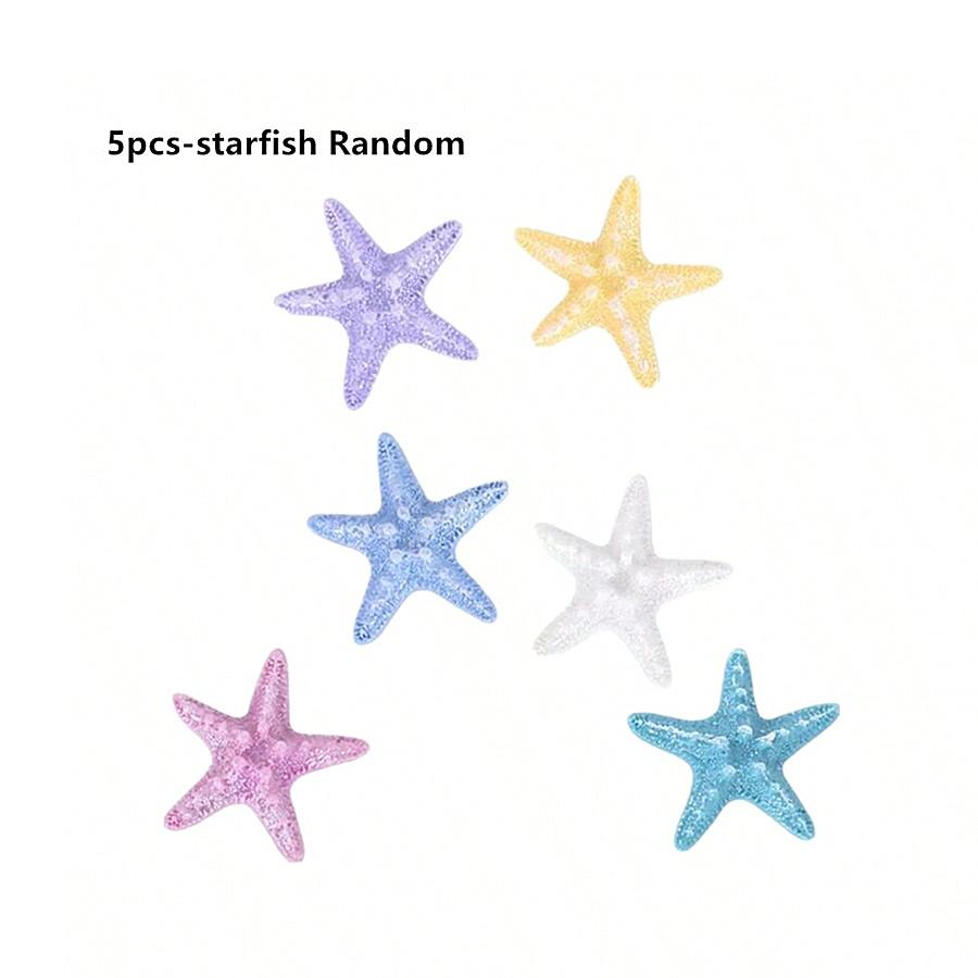 

5PCS Random Sea Shell Starfish Mermaid Birthday Cake Decoration The Sea Ocean Theme Birthday Party Cake Supplies Random 5pcs