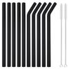 10Pcs Reusable Drinking Straw 12mm Glass Straws Eco-friendly High Borosilicate Glass Straw Colorful Tube Party Bar Drinkware
