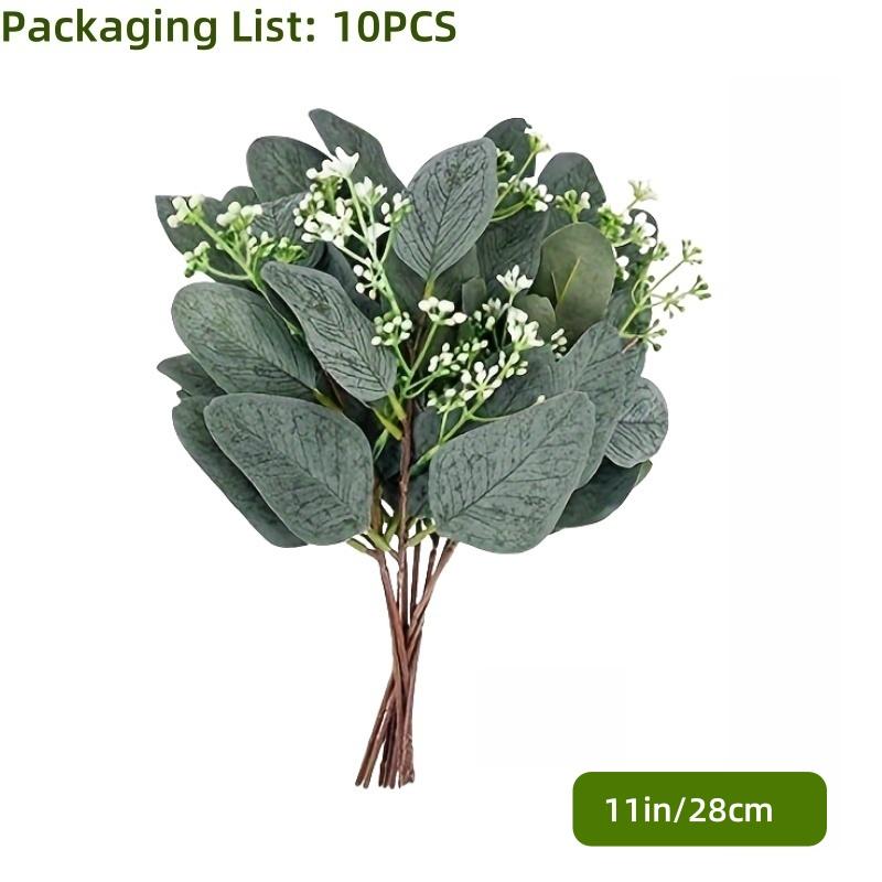 20/40/60pcs Mix Eucalyptus Leaves Stems Bulk Artificial Eucalyptus Leaves Artificial Green Plant Set for Wedding Home Gift Decor