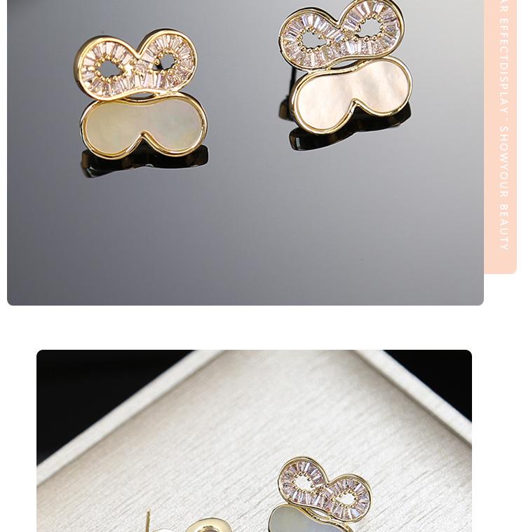 Elegant Four-Leaf Zircon Flower Earrings – Luxurious and Versatile Design for Women