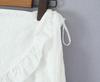 Lace Trim Bubble Sleeve Top & Skort Set - Women's Summer Two-Piece