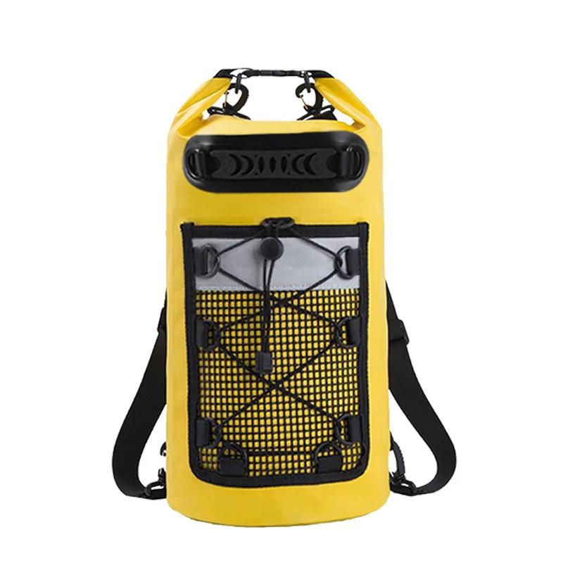 

Outdoor Waterproof Bag Camping Rafting Swimming Creek Mesh Bag Large Capacity Beach Bags 20L жёлтый