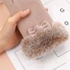 Keep Warm Winter Velvet Gloves  Women Mittens Soft Bow Plush Gloves  Ladies