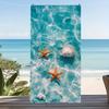 Starfish And Shell Pattern Microfiber Beach Towel - Quick Dry, Lightweight - Great For Travel, Yoga, Camping, Beach Blanket
