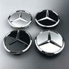 60mm Round Wheel Hub Center Caps With Three Pointed Star Badge 2 Colors Optional Fit Mercedes-Benz C-Class E-Class S-Class GLC A