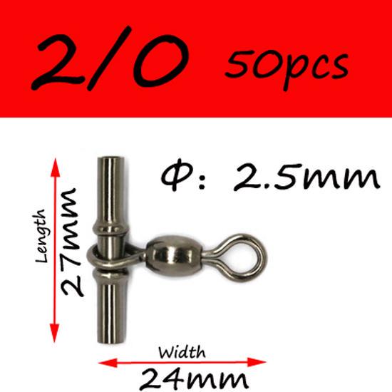 50 Pcs Fishing Swivels Rolling Swivels Sea Fishing Accessories Tackle Connector Rolling Swivels 3-way Swivels Fishing Tackle