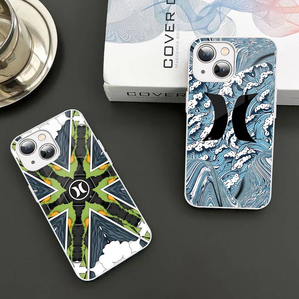 Klassische Berühmte Marke H-HurleyS Logo Gehärtetes Glas Für Iphone 14 13 12 11 Pro Mini XS MAX 14Plus X XS XR Hüllen