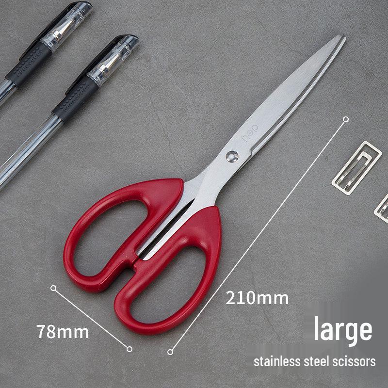 Deli 6009 Large Stainless Steel Round Head Scissors for Students & Office Use