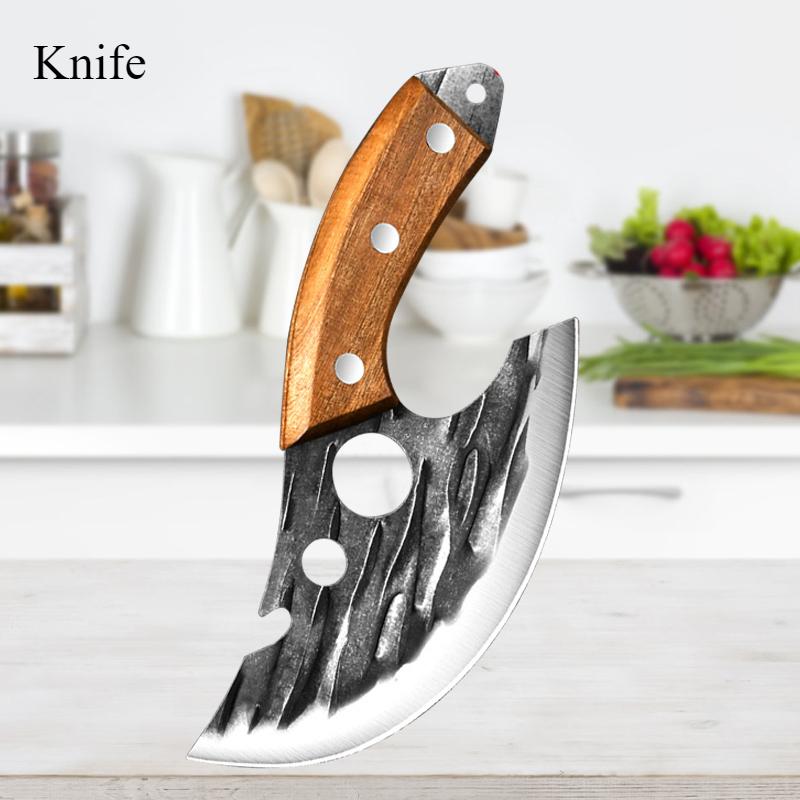 Kitchen Knife Killing Fish Knife Fruit Knife Slaughtering Knife Picking Knife Forging and Cutting Meat Scimitar Blade Sharp Portable Meat Cleaver 2PC