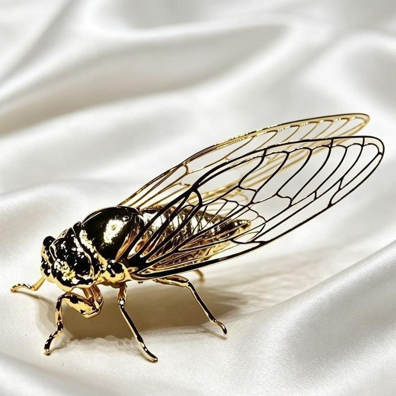 Zikadenfigurine Langlebig Mini Retro Legierung Tierstatue Vintage Insektenskulptur für Außengarten Dekoration