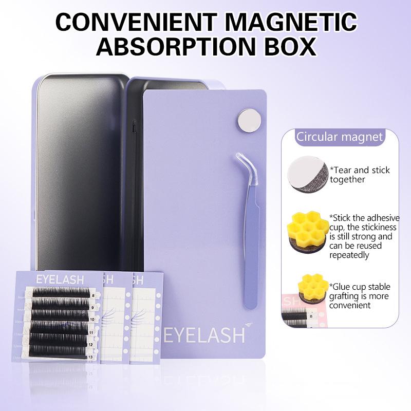 Disketler Cımbızlar ile Boş Manyetik Takma Kirpik Saklama Kutusu Takma Kirpik Tutucu Kılıf Kap Konteyner Seyahat Paleti Kirpik Tutucu
