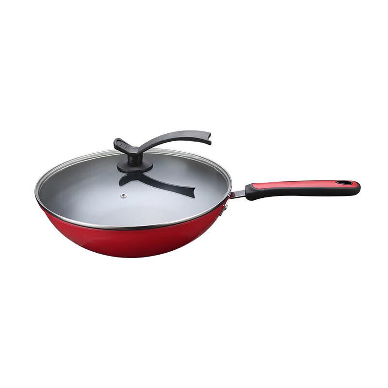 LUVHOO 32cm Wok with Glass Lid