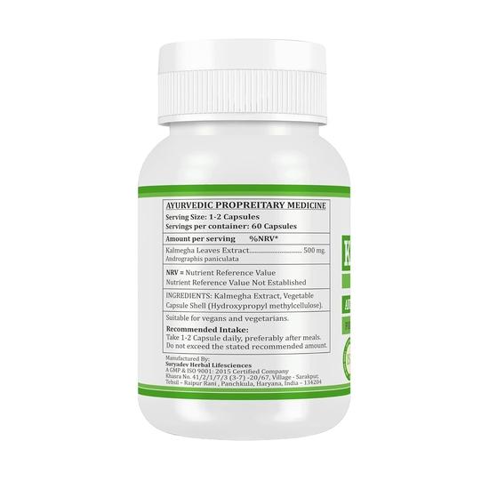 Morsan Nutraveda Kalmegha (Andrographis Paniculata) Extract Capsule| 60 x 500 mg Veg Capsules| Herbal High-Potency Formula
